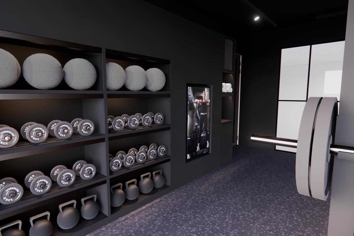 Brick Gym 3D render