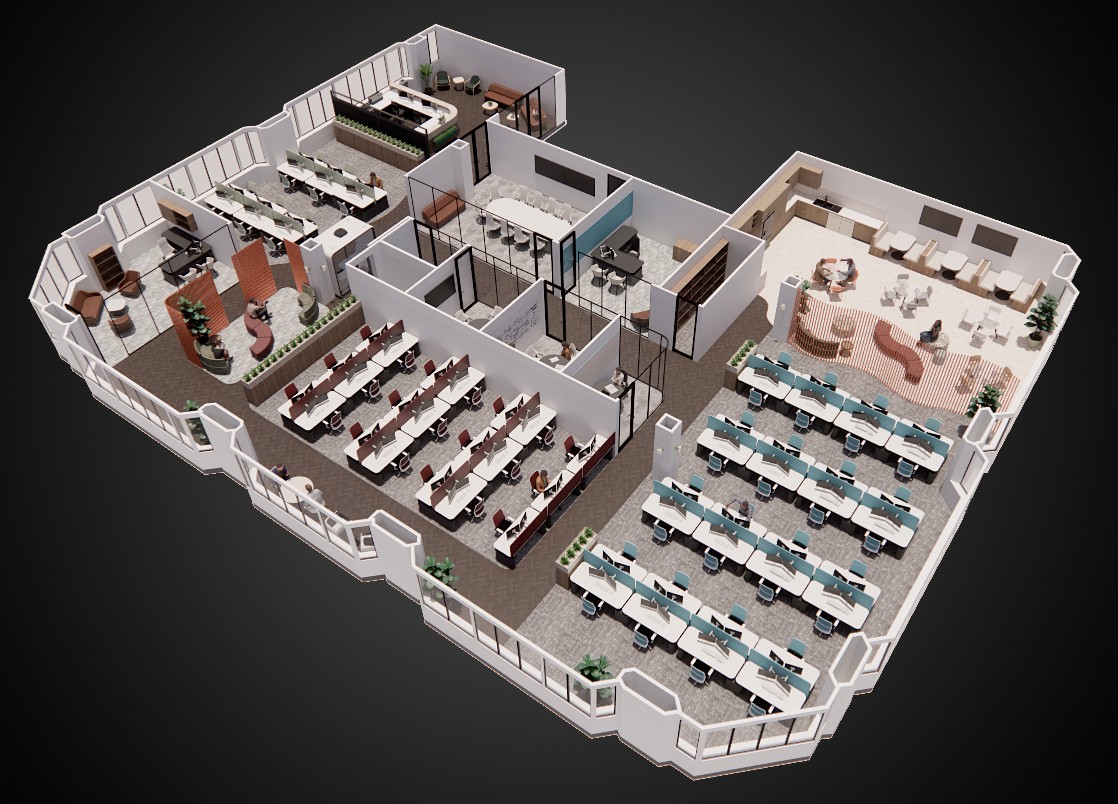 office fitout design 3D render