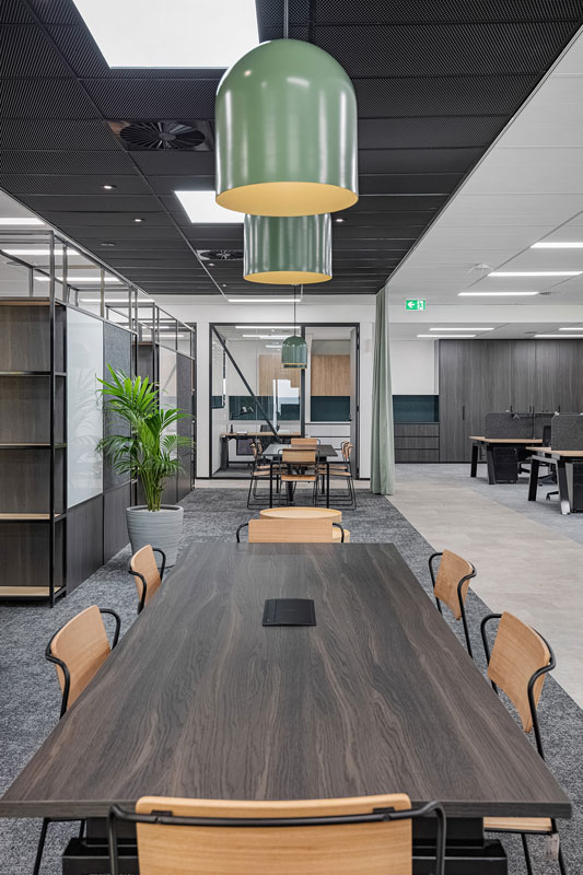 open plan office meeting area